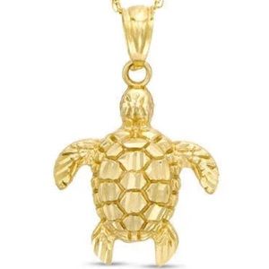 14K Gold Turtle Necklace